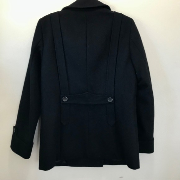 J.Crew Black Wool Classic Double Breasted Pea Coat Jacket Size 8 Preppy Nautical - Picture 6 of 14